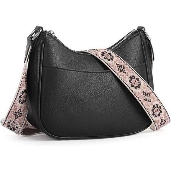 Women's Vegan Leather Crossbody Bag Small Lightweight Everyday Purse
